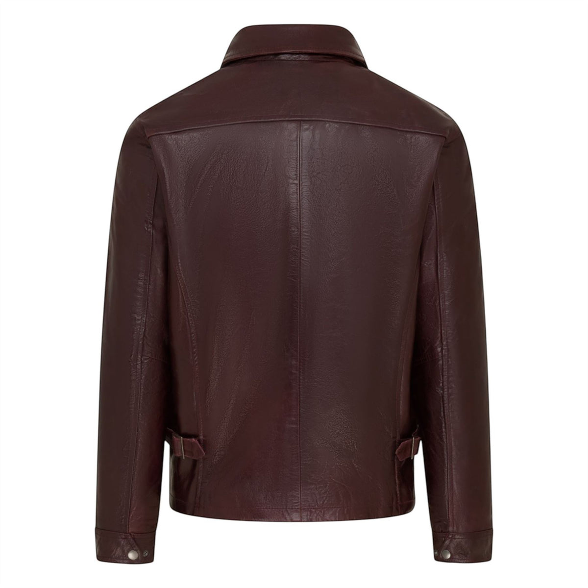 Mens Leather Harrington Collar Biker Jacket - Arick