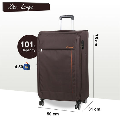 Carrollton Large Soft Shell Suitcase in Brown