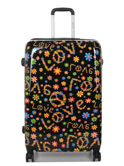 Hard Shell Printed Dual 4 Wheel Luggage Suitcase