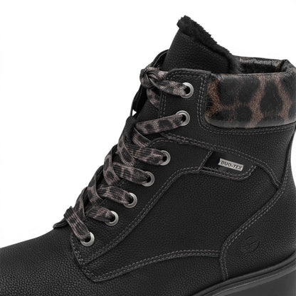 Tamaris Women’s Black Warm Lace-Up Winter Outdoor Ankle Boots - 26266-43