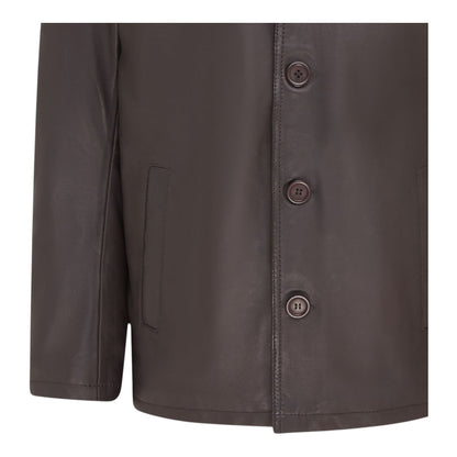 Men’s 4 Button Italian Leather Blazer Jacket - Loxton