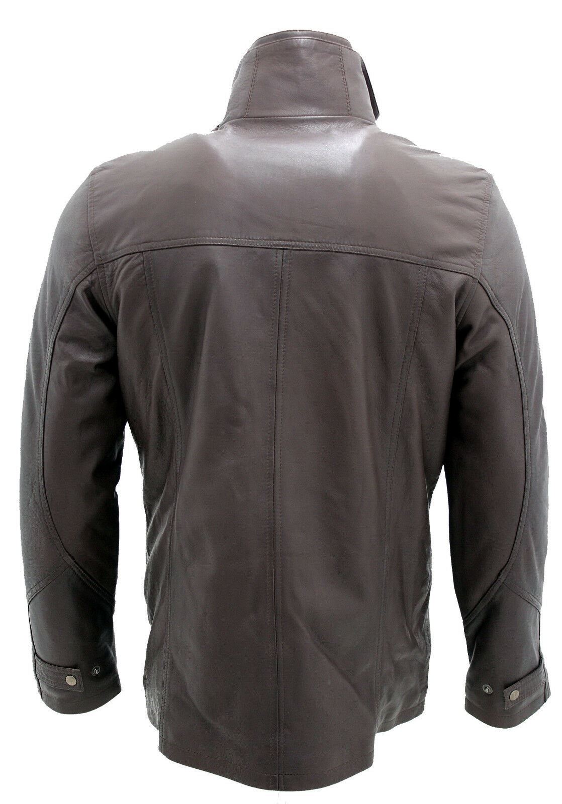 Mens Classic Warm Leather Mid Length Overcoat-Eastwood