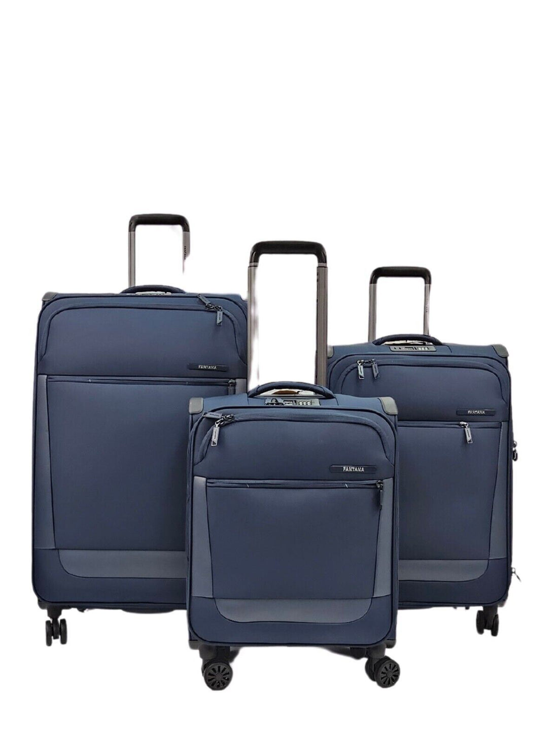 Blountsville Set of 3 Soft Shell Suitcase in Navy