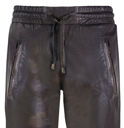 Mens Comfort Leather Jogging Bottoms-Halifax - Upperclass Fashions 