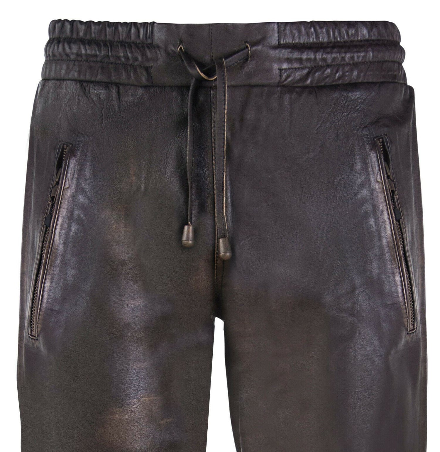 Mens Comfort  Leather Jogging Bottoms-Halifax