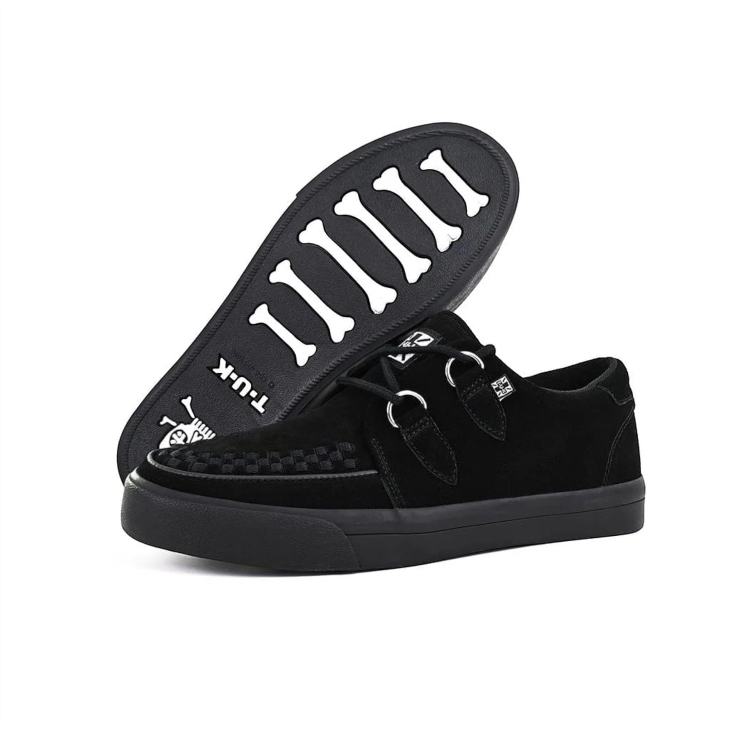 TUK Pointed Creeper Sneaker Black Suede Platform Shoes - A9178