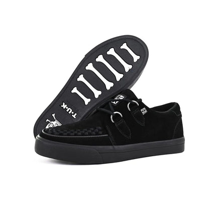 TUK Pointed Creeper Sneaker Black Suede Platform Shoes - A9178
