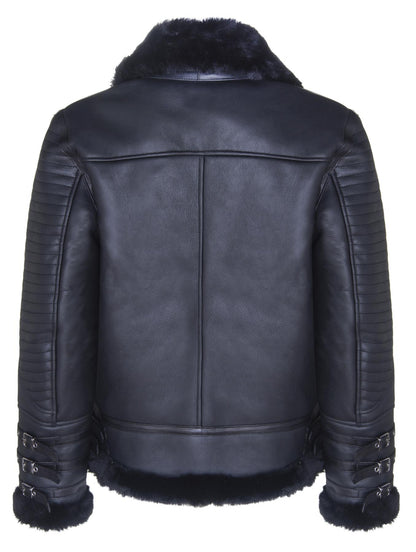 Mens Quilted Sheepskin Bomber Jacket-Horley
