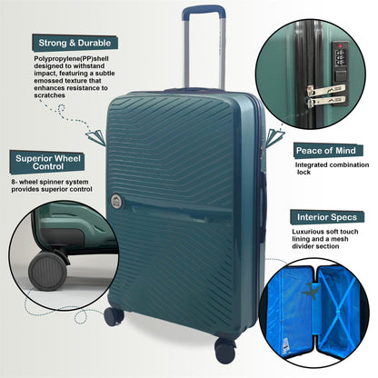 Abbeville Large Hard Shell Suitcase in Green