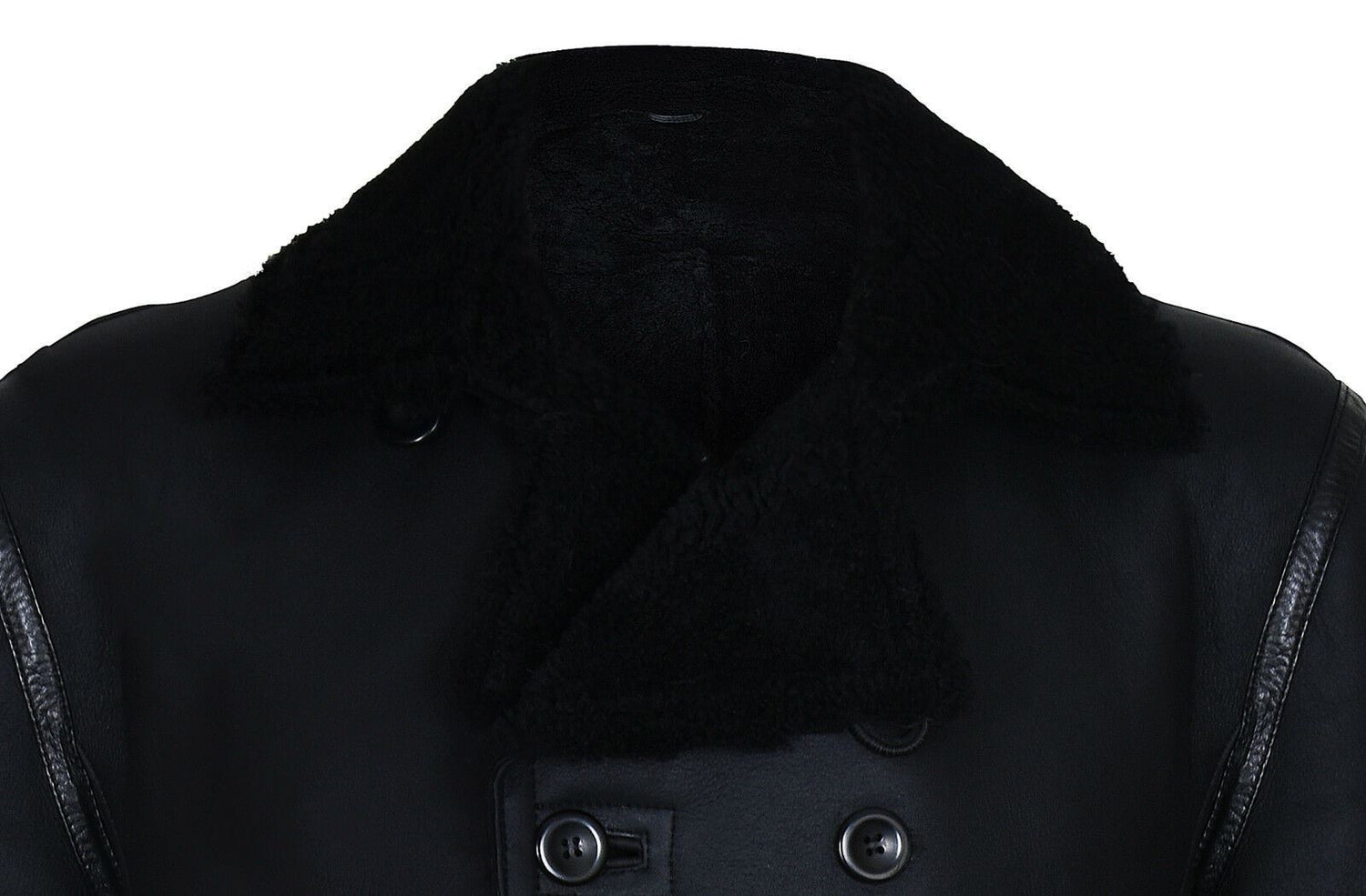 Mens Double Breasted Shearling Sheepskin Coat-Kington