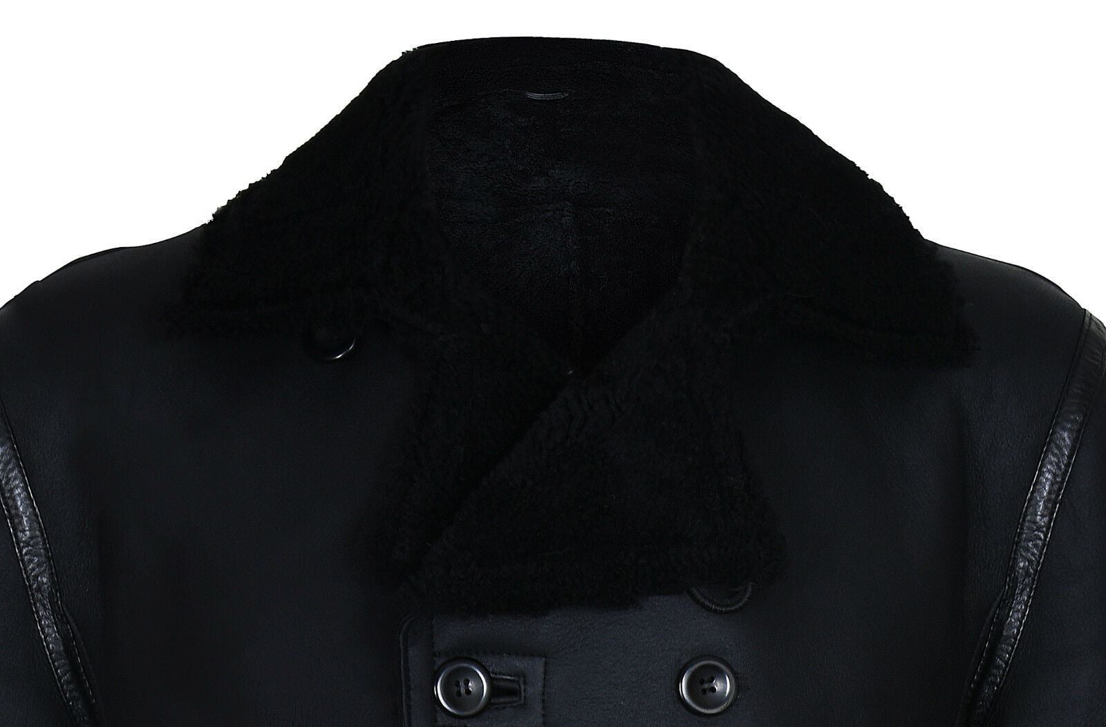 Mens Double Breasted Shearling Sheepskin Coat-Kington