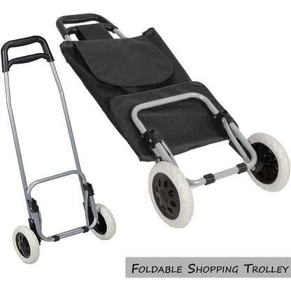 40L Lightweight Shopping Trolley Wheeled Folding Durable Cart Strong Bag Grocery