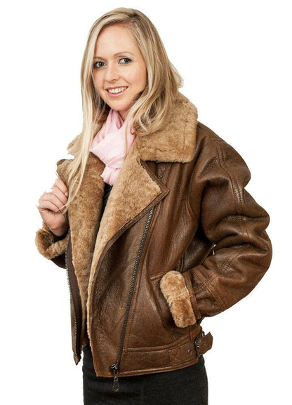 Womens Warmer B3 Sheepskin Flying Jacket-Ramsey