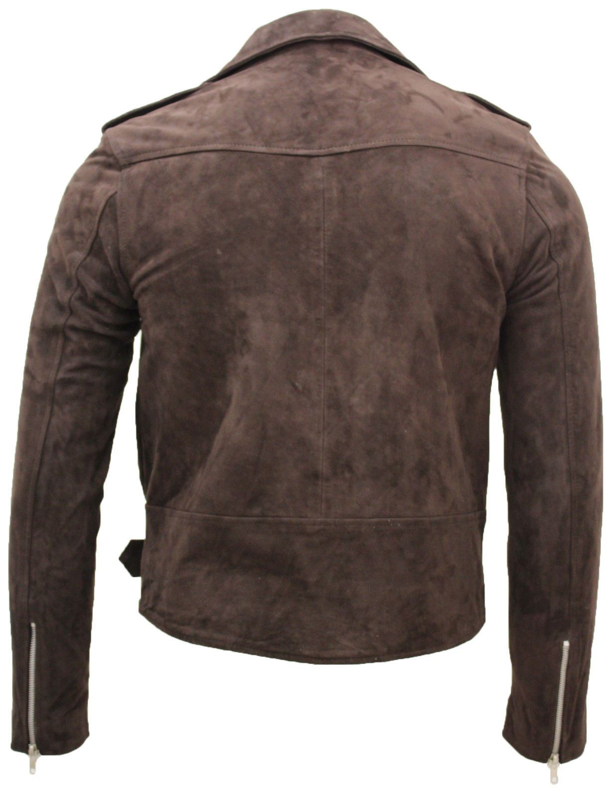Mens Suede Leather Brando Biker Jacket-Stratford