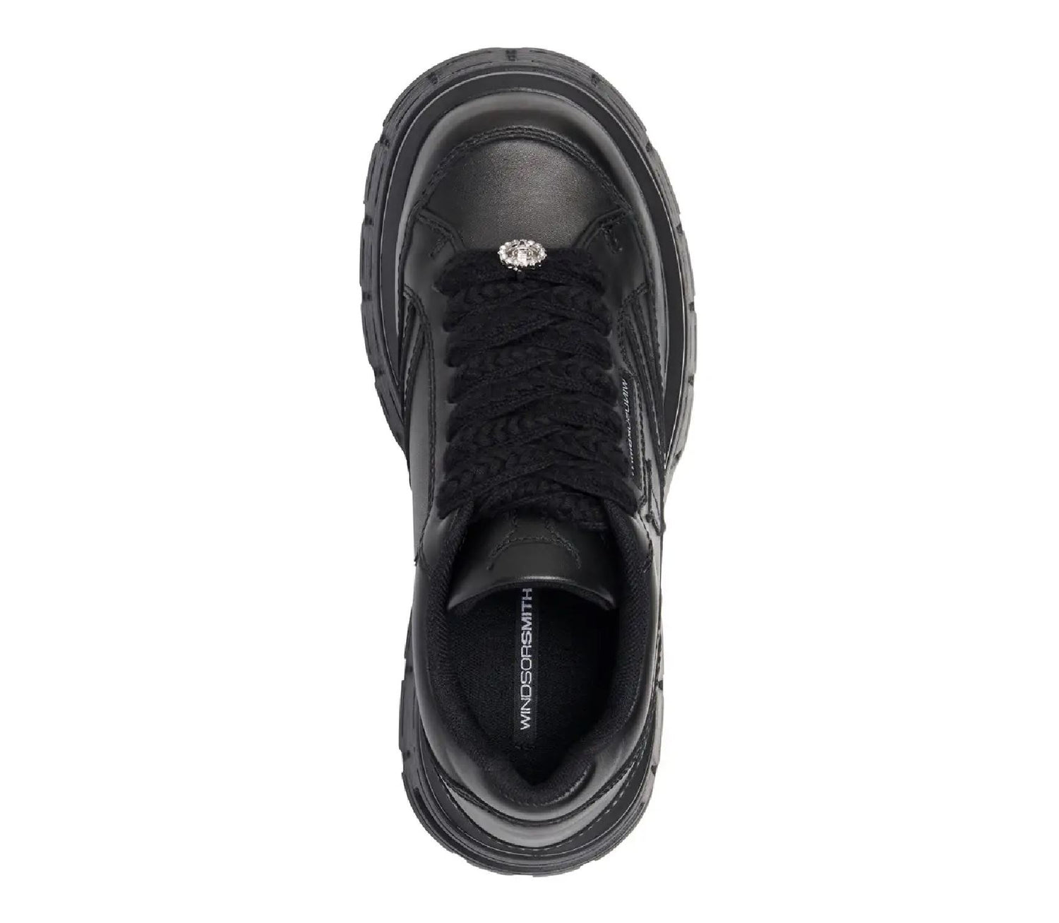 Windsorsmith Black Chunky Leather Sneakers - Swerve