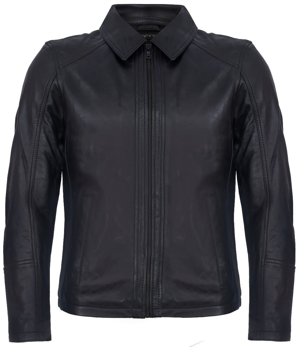 Mens Classic Harrington Leather Jacket-Southsea - Upperclass Fashions 