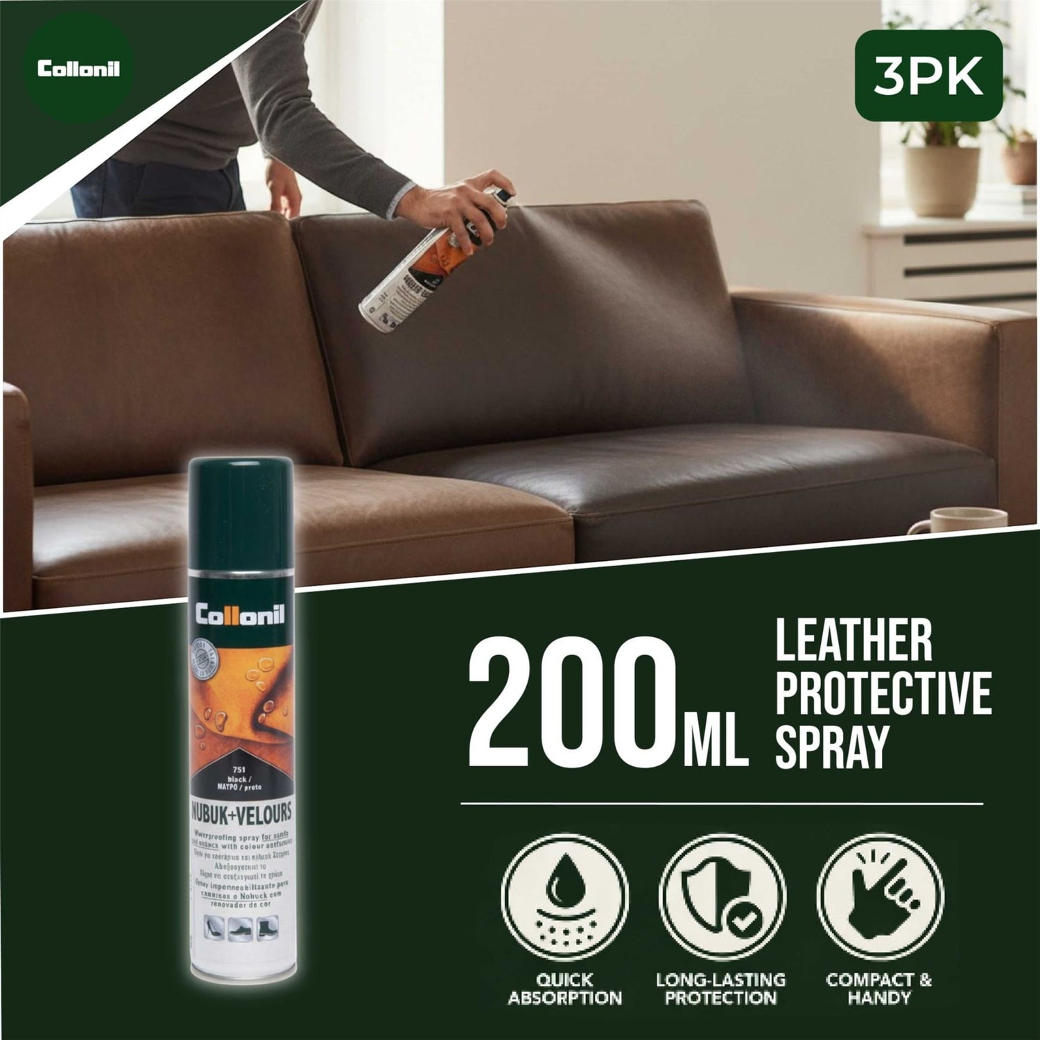 Collonil Nubuk &amp; Velours Spray 200ml Waterproof &amp; Colour Care