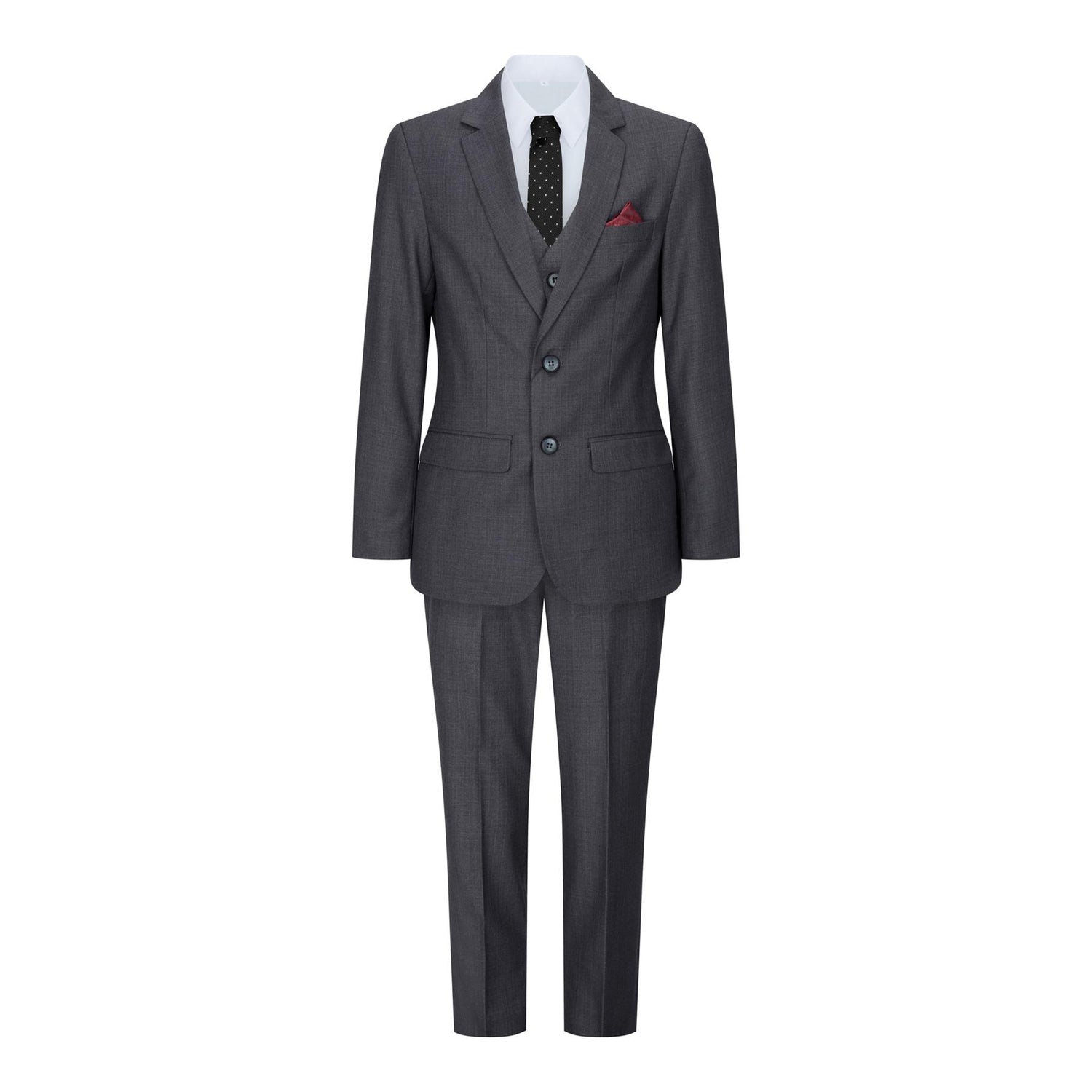 Boys 3 Piece Charcoal Grey Classic Retro Suit