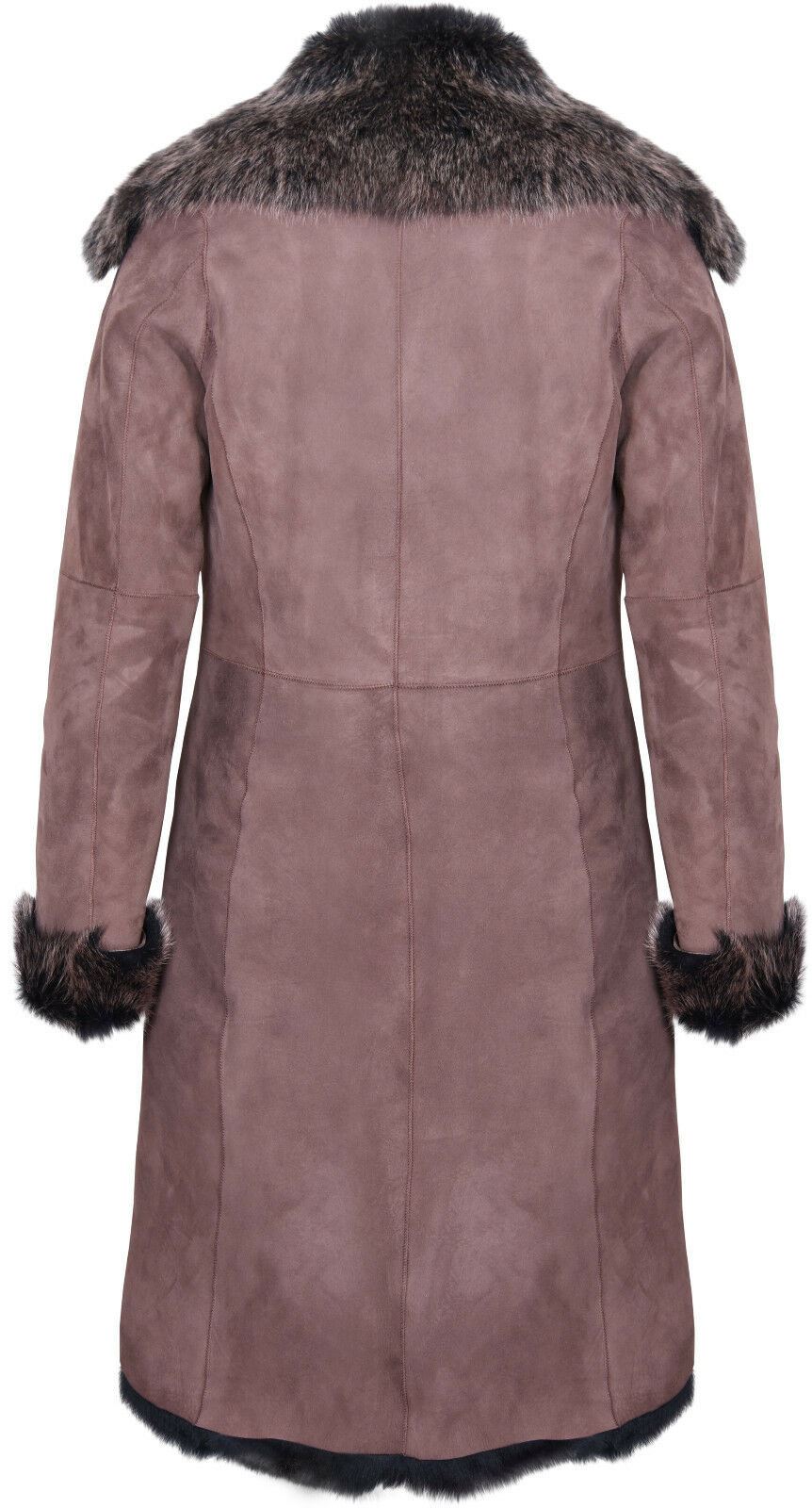 Womens Suede Toscana Sheepskin Trench Coat-Rochester
