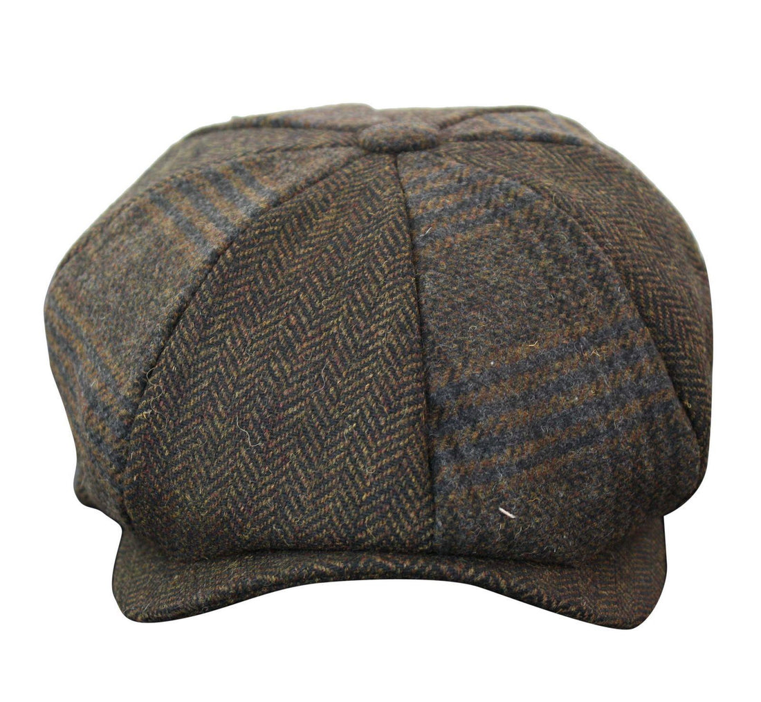 Mens Peaky Blinders Newsboy Tweed Gatsby Flat Baker Hat - Upperclass Fashions 
