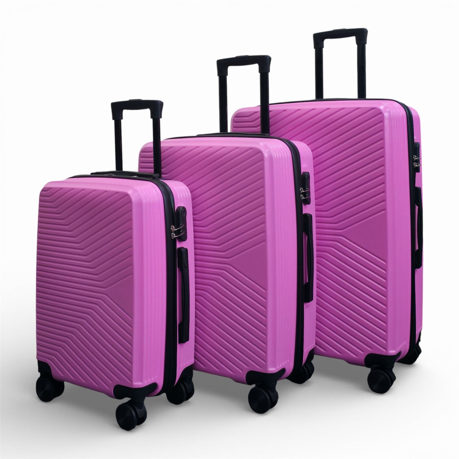 Junee Set of 3 Hard Shell Suitcase in Pink