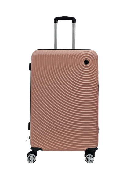 Hard Shell Rose Gold Cabin Suitcase Set 8 Wheel Luggage Case Travel Bag