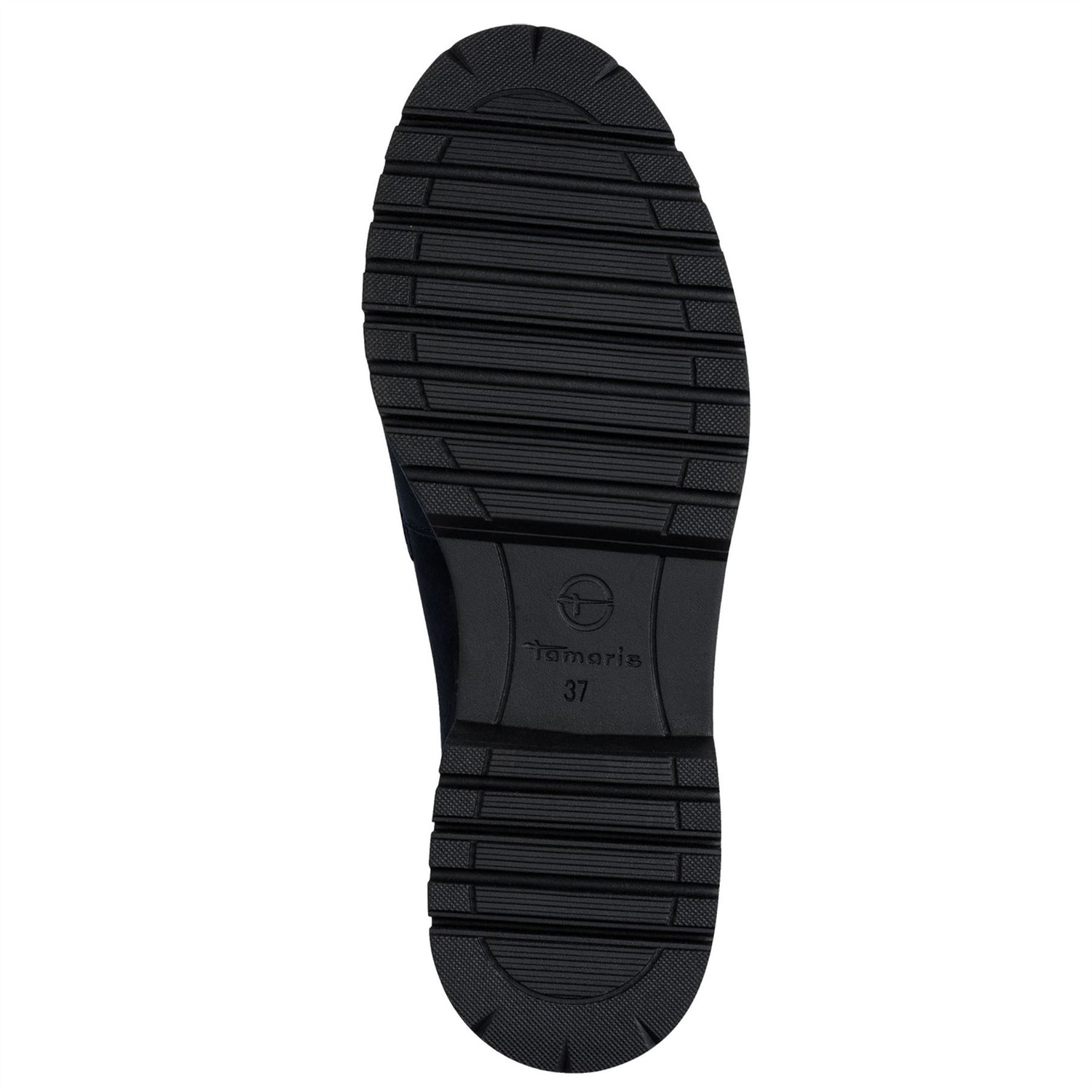 Tamaris Womens Navy Blue Leather Loafers Slip-On Platform Shoes