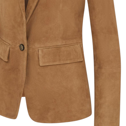 Womens Soft Goat Suede Leather Blazer Jacket-Kolkata