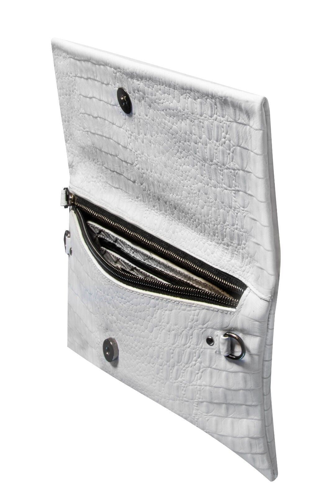 Womens Leather Clutch Shoulder Cross Body Printed Cowhide Bag