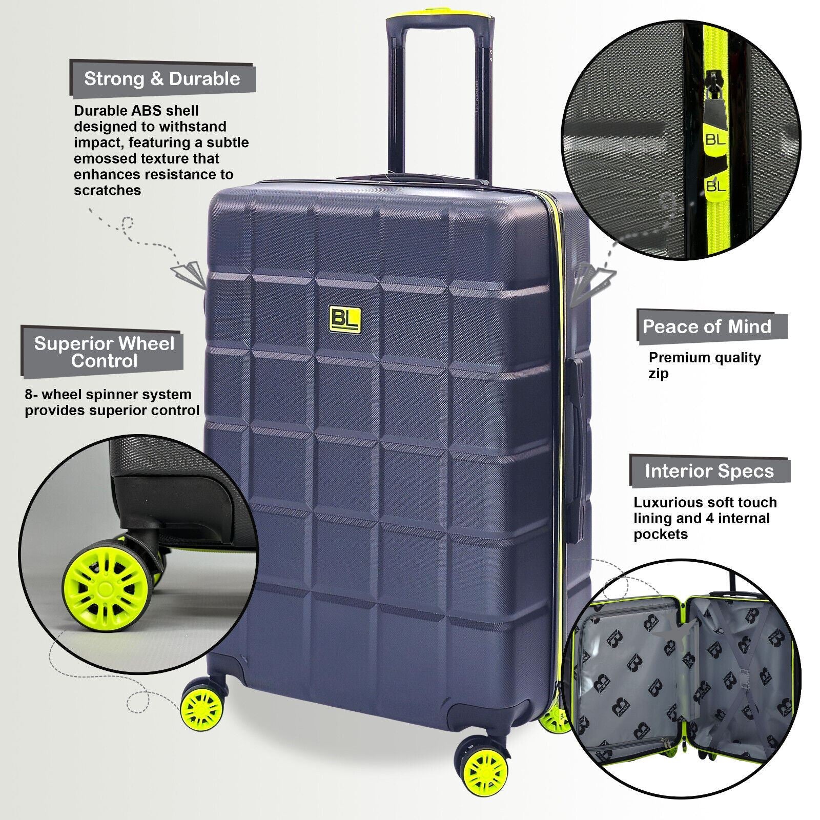 Hard Shell Cabin Suitcase 53 x 35 x 23 cm Luggage Suitable for Easyjet, Ryanair