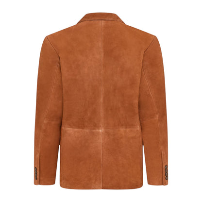 Mens Slim Goat Suede Italian Blazer Jacket-Somero