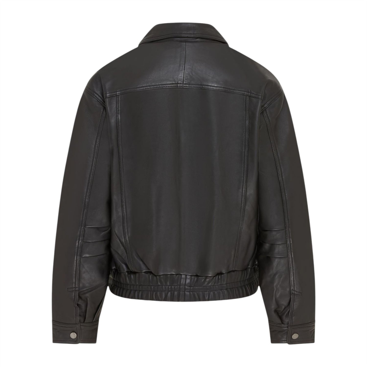 Womens Leather Biker Bomber Oversized Jacket - Blouson