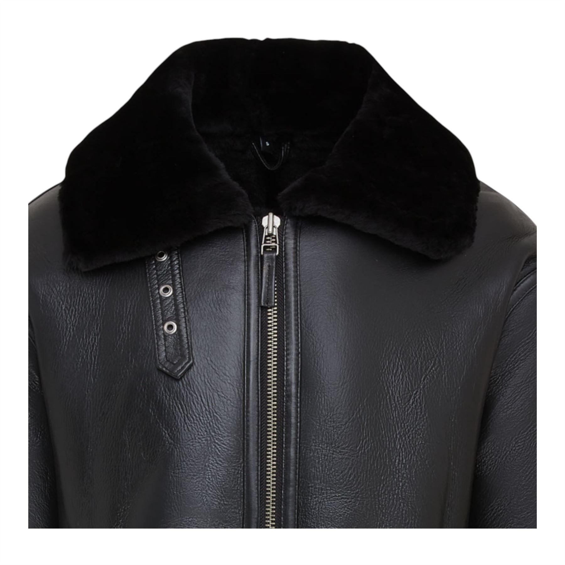 Mens Warm Sheepskin Aviator Zip-Up Flight Jacket-Harrogate
