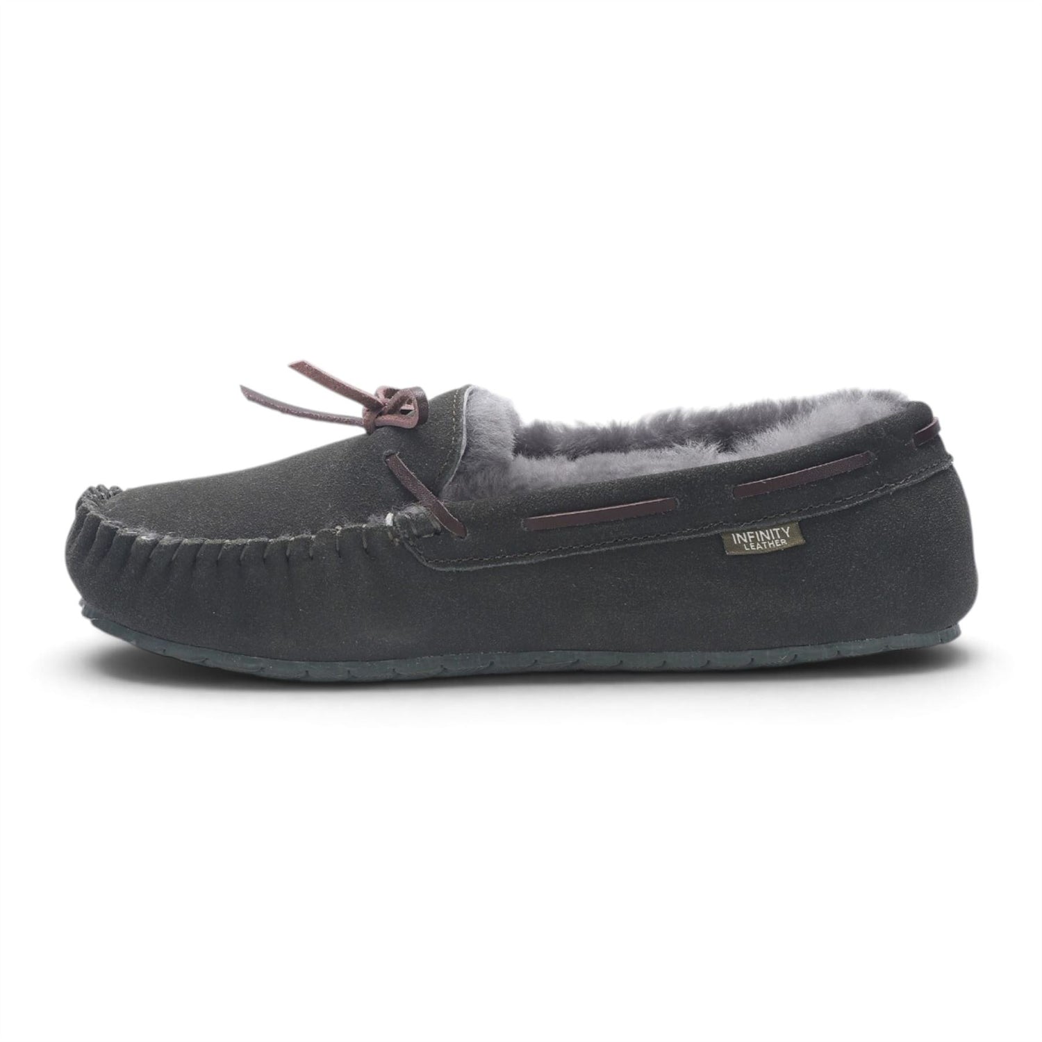 Men’s Olive Green Genuine Sheepskin Moccasin Winter Slippers - Flint