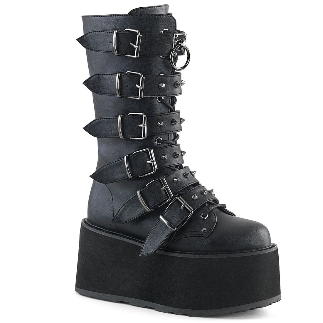 Demonia Damned 225 Black Mid Calf Platform Boots
