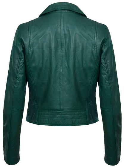 Womens Classic Leather Brando Biker Jacket-Loughton