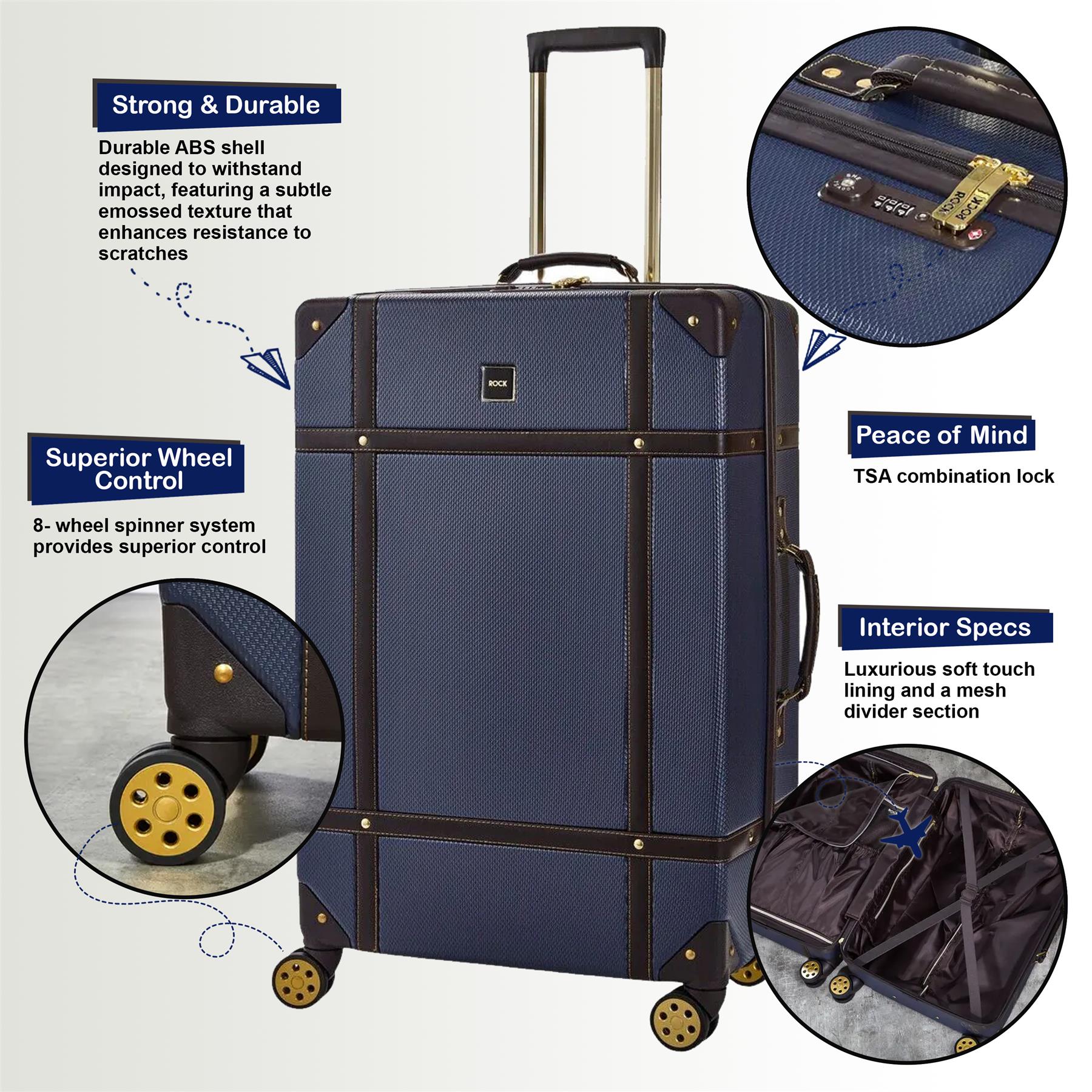 Alexandria Large Hard Shell Suitcase in Navy