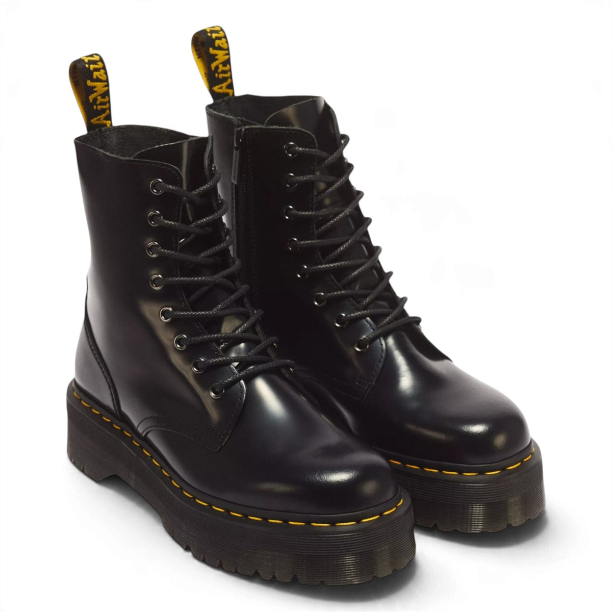 Dr Martens Jadon Black Smooth Leather Platform Boots - 15265001