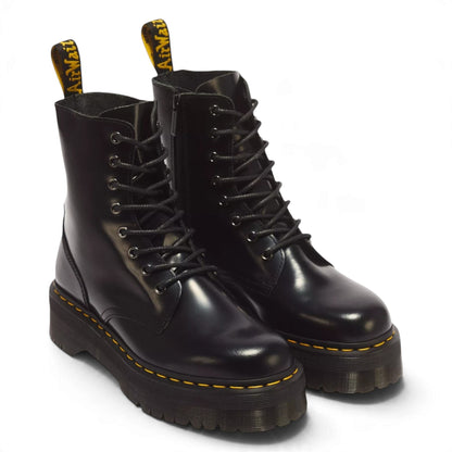 Dr Martens Jadon Black Smooth Leather Platform Boots - 15265001