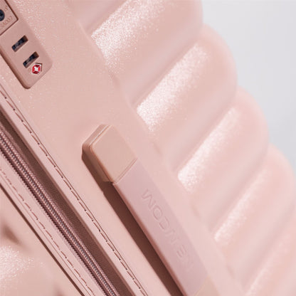 Hard Shell Cabin 37 x 22 x 55 cm Pink TSA Secure Luggage Suitcase Suitable for Easyjet, Ryanair