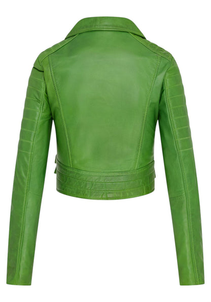 Womens Brando Cropped Leather Jacket-Longtown