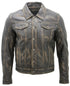 Mens Leather Trucker Jacket-Dartford - Upperclass Fashions 