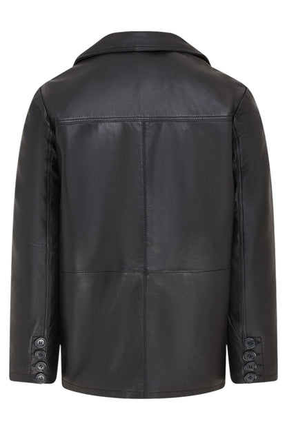 Men’s 4 Button Italian Leather Blazer Jacket - Loxton