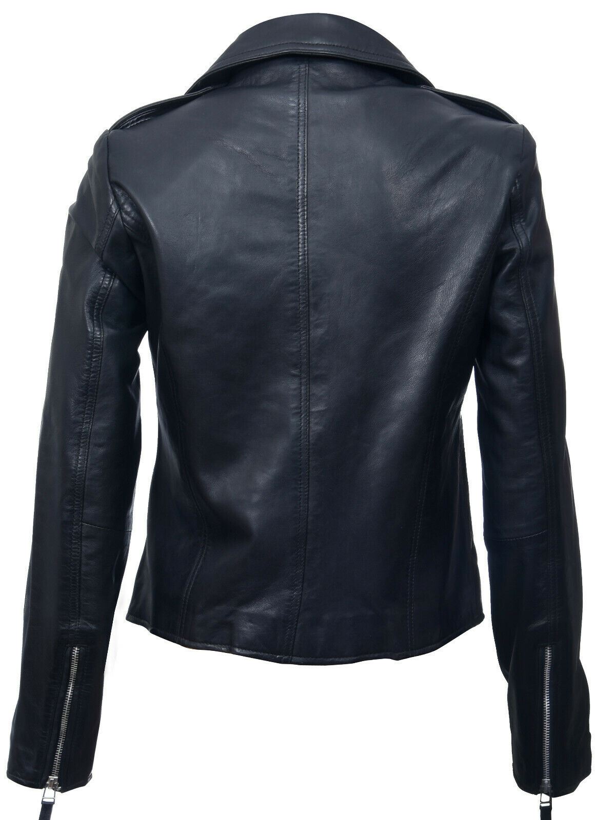 Womens Smart Leather Biker Jacket-Matlock