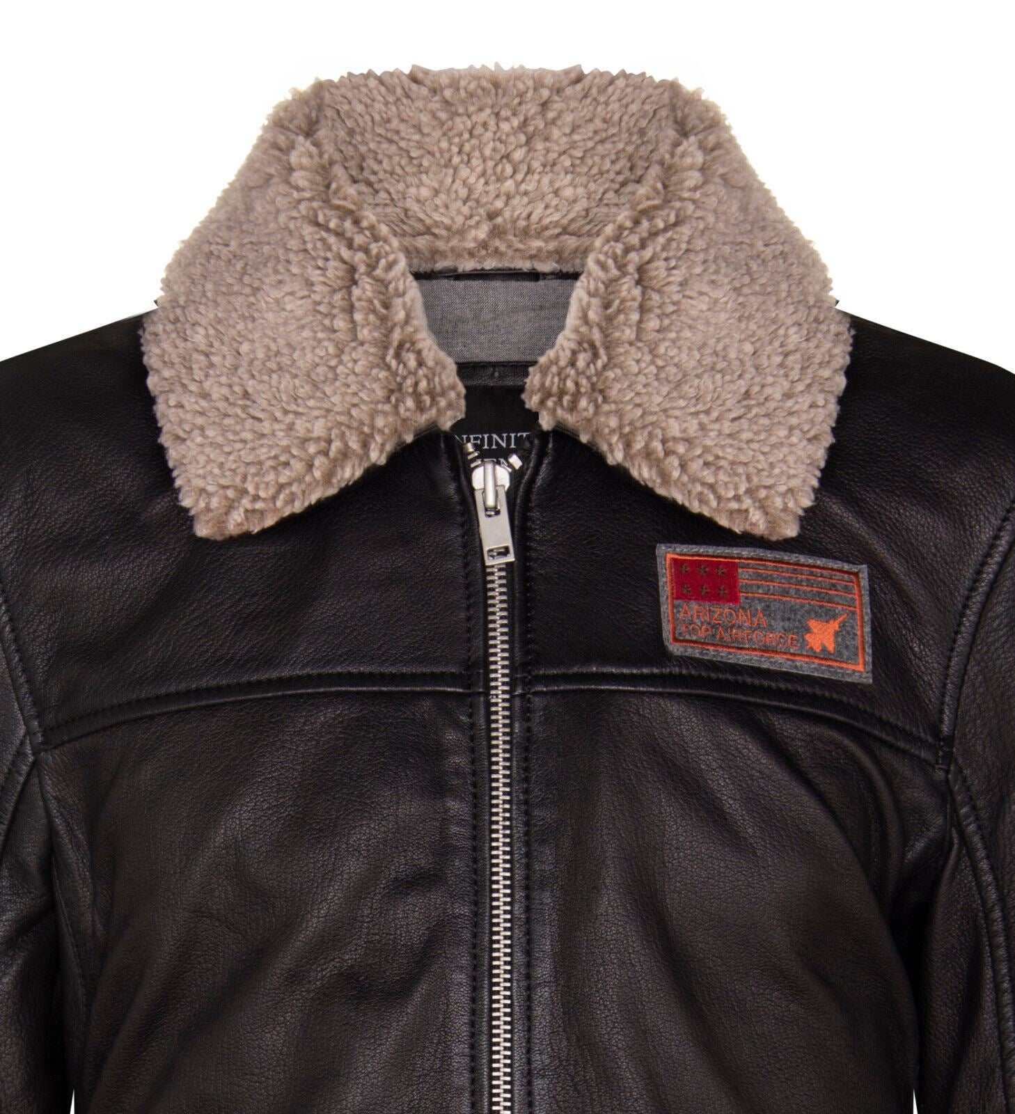 Mens Smart Leather Bomber Jacket-Crawley