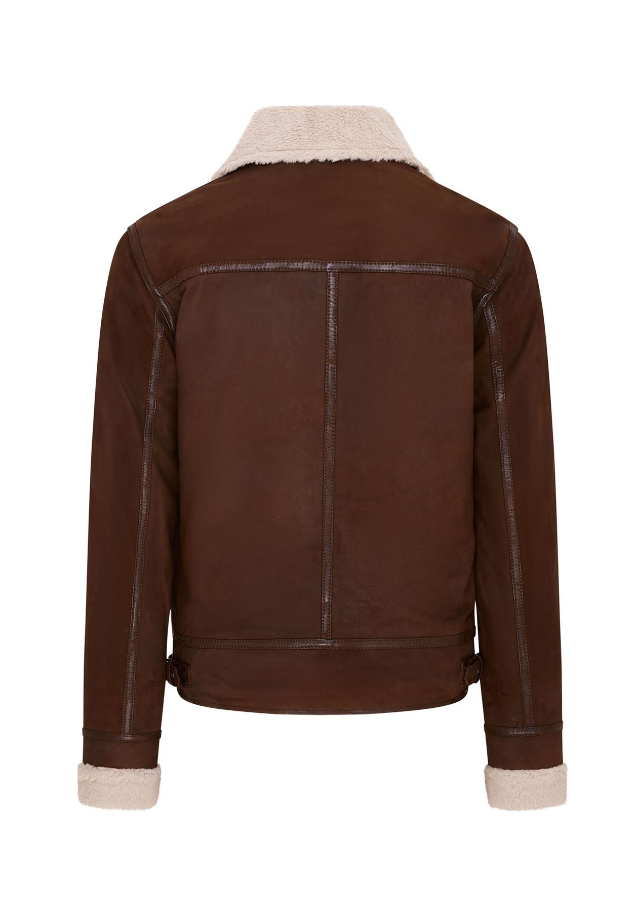 Mens Real Sheep Suede Bomber Aviator Jacket - Sandnes