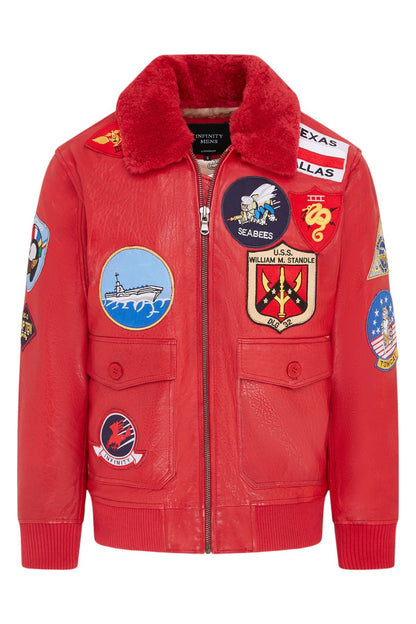 Mens A2 Top Gun  Leather Bomber Jacket-Camborne