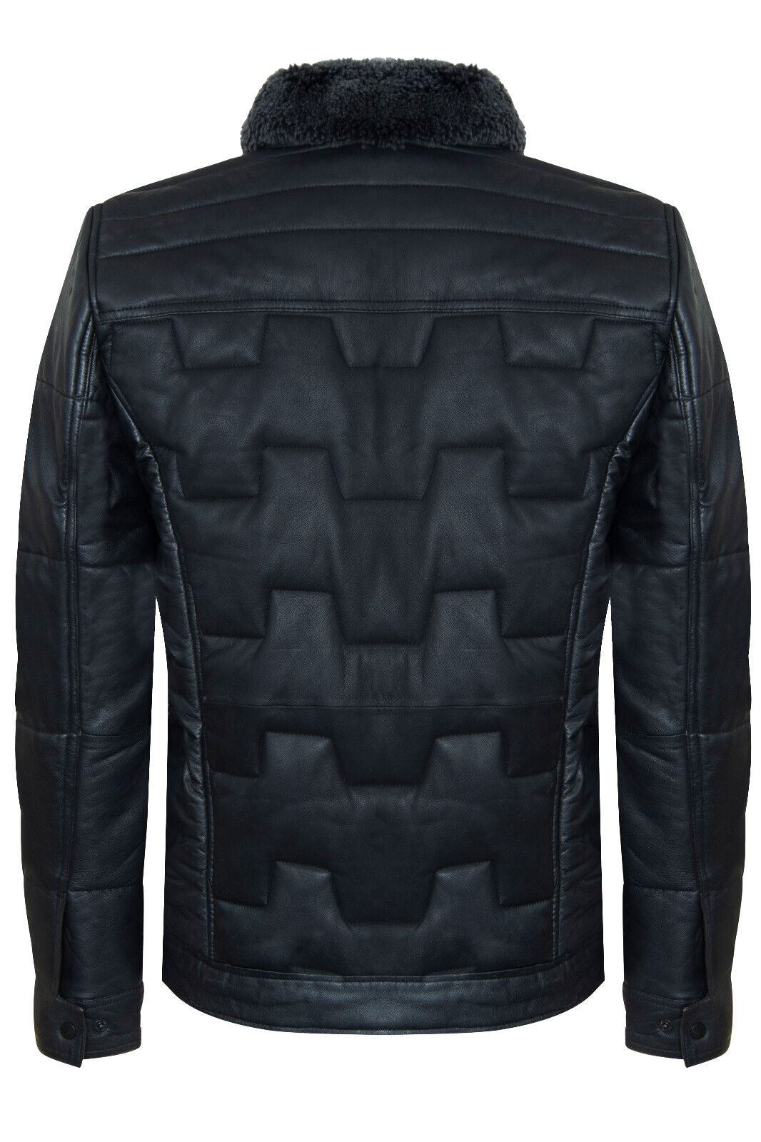 Mens Leather Quilted Puffer Biker Jacket - Thornton - Upperclass Fashions 