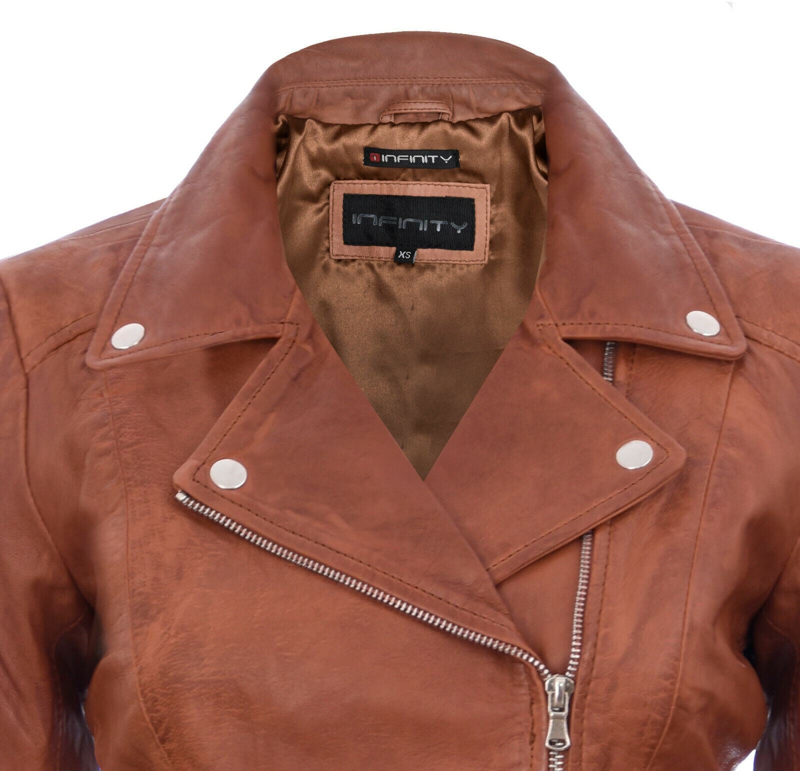Womens Classic Brando-style Biker Jacket-Margate