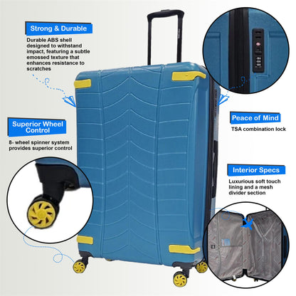 Bynum Extra Large Hard Shell Suitcase in Blue